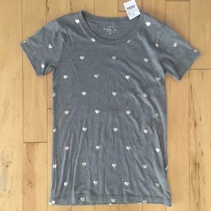 J Crew heart print tee